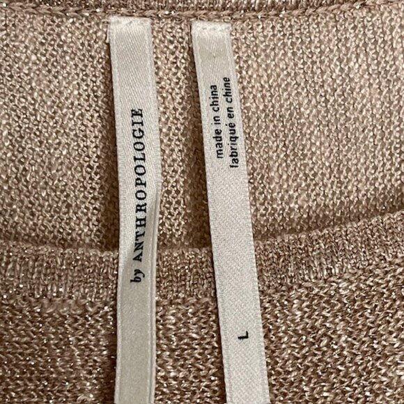 Anthropologie Alicia Shimmer Relaxed Fit Pullover - Gold/Linen - L - Picture 7 of 11
